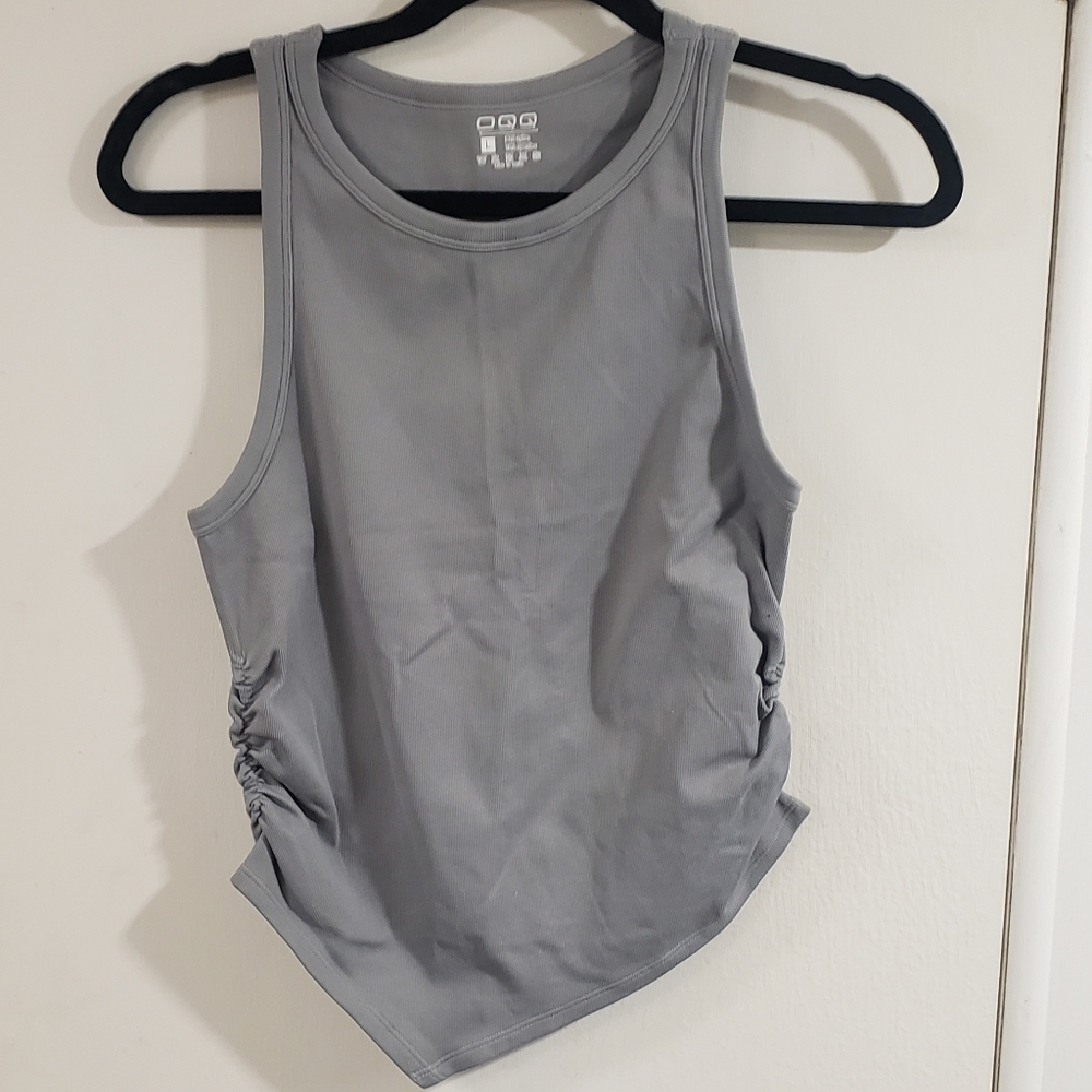 🌻NWOT OQQ Ruched Side Tank Top - Gray